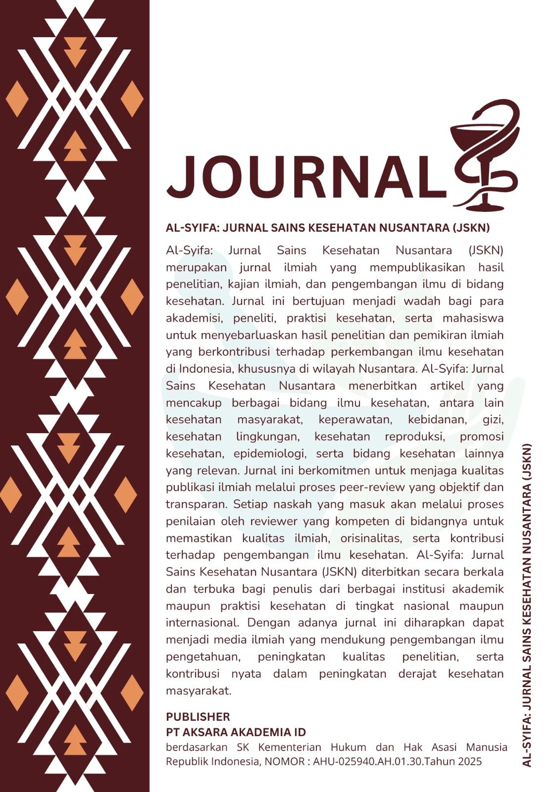 					Lihat Vol 1 No 1 (2026): Jurnal Al-Syifa: Journal of Medical and Public Health Sciences
				